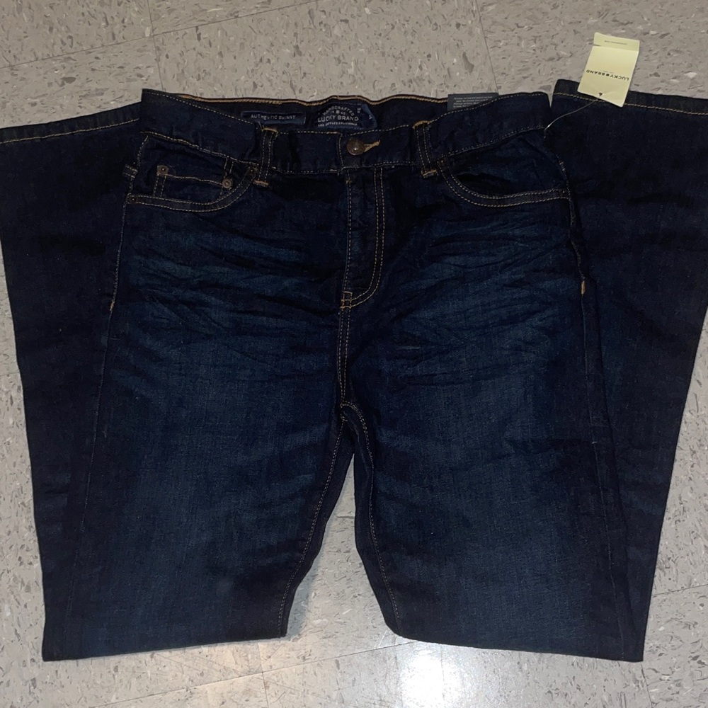 Lucky Brand Authentic Skinny Jeans “Barite” Dark Wash Boys Size 18 NWT